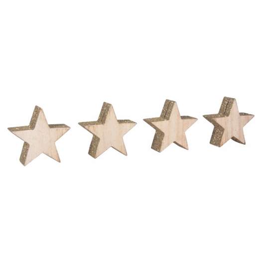 Cardholder Wooden Star, 5.5cm ø